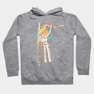 Skeleton Hand and Rainbow Heart Hoodie